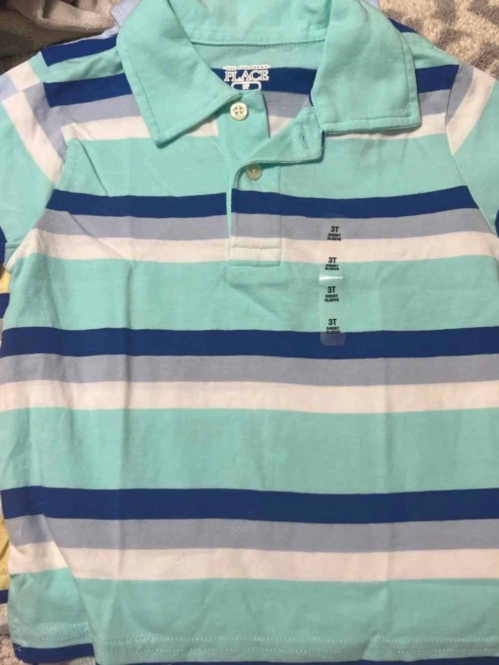 The Children's Place Striped Polo Pack - Coral, Yellow, Light Blue, Aqua